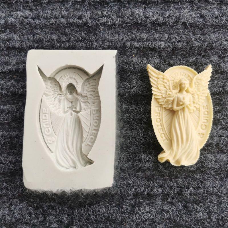 2pcs Prayer Angel Mold Candle Plaster Mold DIY Fondant Handmade Silicone Mold Epoxy Mold