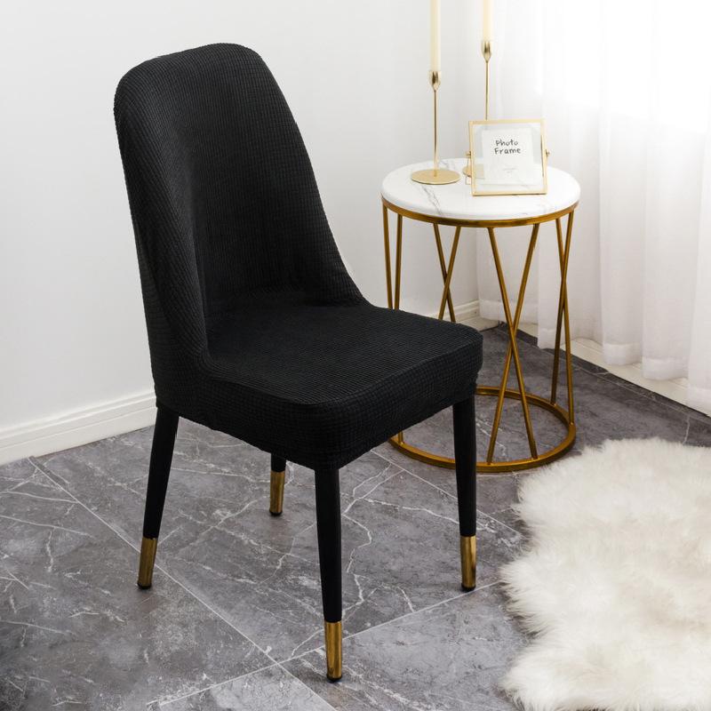 Wedding Banquet Household Folding Chair Cover Thickened Mesh Corn Fleece Half Pack Curved Elastic Chair Cover