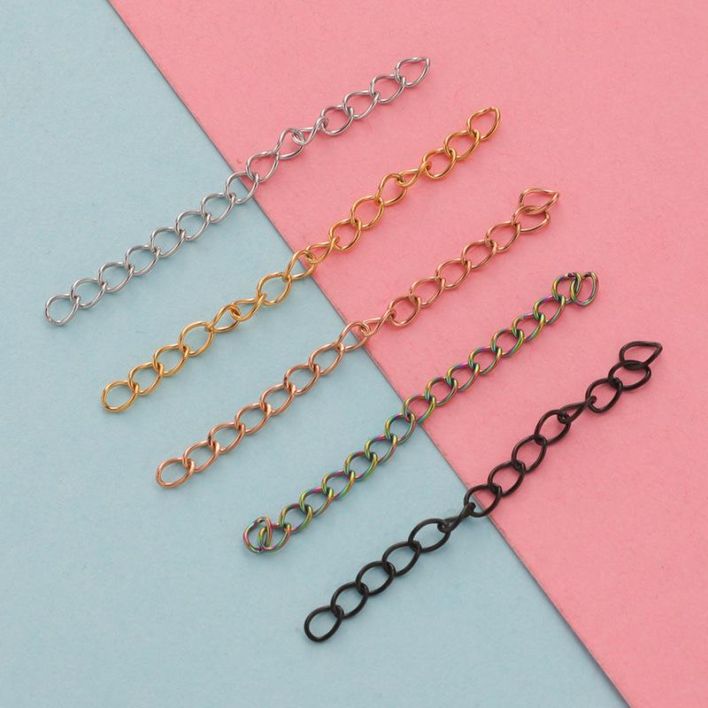 Adjustable Stainless Steel Tail Chain for DIY Jewelry: Bracelet, Necklace, Extension, Thick/Thin Line, 5cm