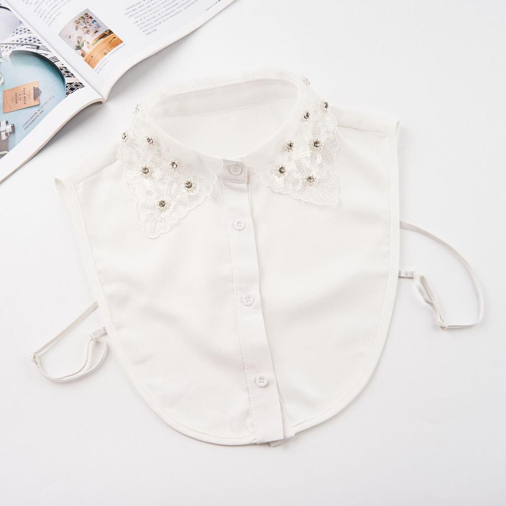 Neck Collar and Age-defying Collar African Fabric Lace Collar De Perlas Mode Naturales Piedra Collar t Shirt for Clerical