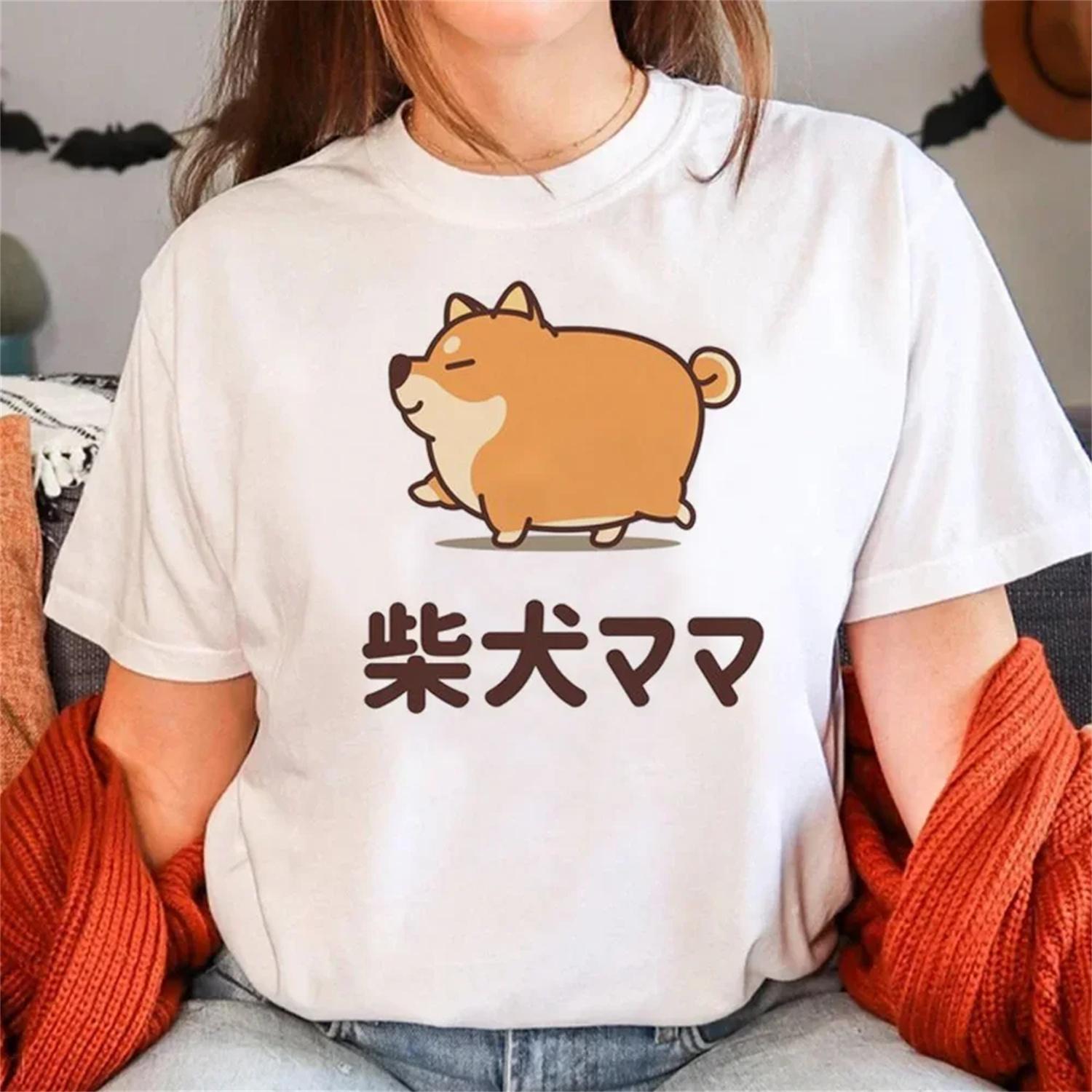 

Shiba Inu top women designer Tee girl harajuku funny clothing XXXXXL білий
