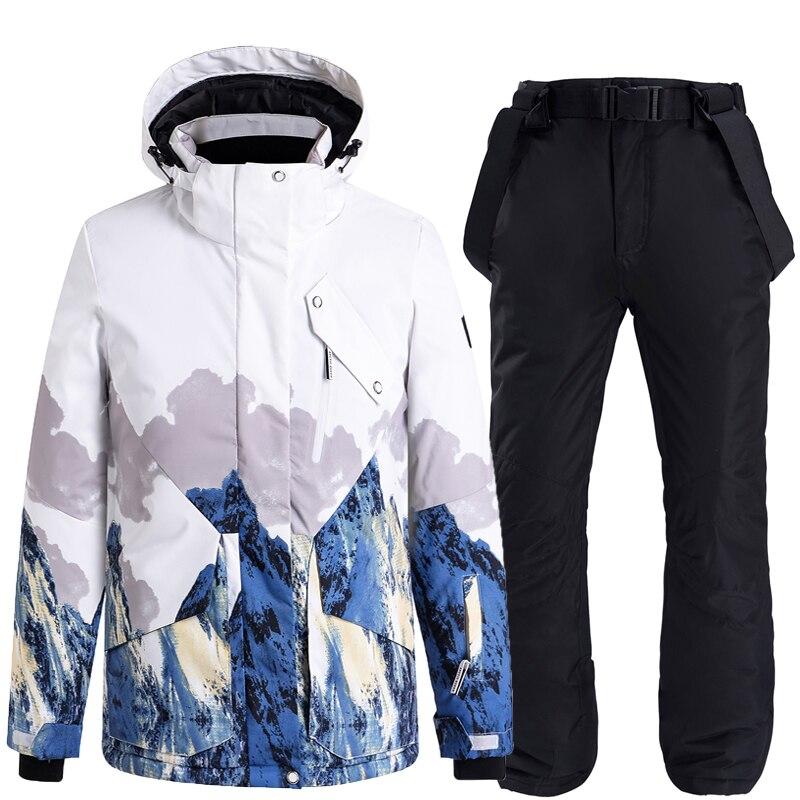 Erkek Kadın Kayak Elbisesi Kış Açık Sıcak Rüzgar Geçirmez Su Geçirmez Kayak Snowboard Takım Elbise Kadın Erkek Kayak Ceket Kayak Pantolon Snowsuit