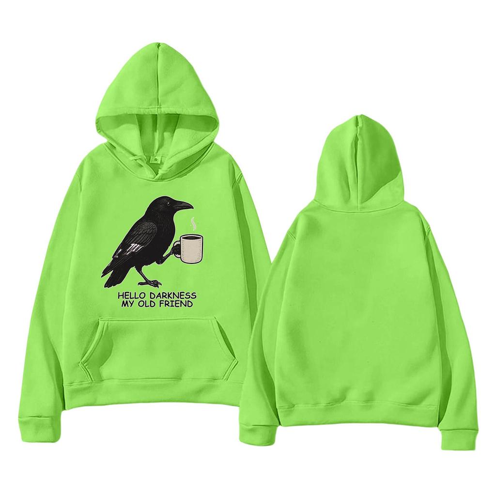 Modna Unisex Lekka Bluza Pulower z Długim Rękawem i Kieszeniami z Nadrukiem