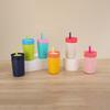 12oz Stainless Steel Vacuum Insulated Travel Cup With Straw Portable Double Wall Mini Thermos Outdoor Office School
