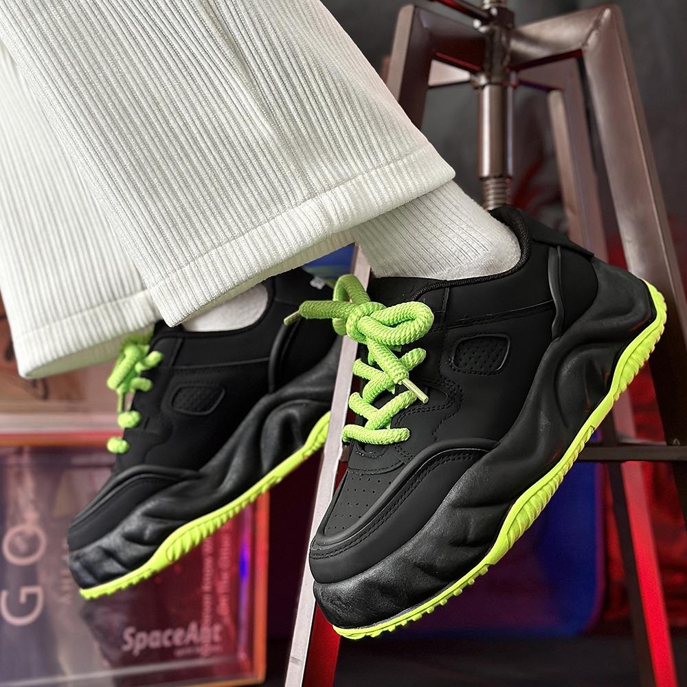 Chunky Sneaker Men Designer Board Shoe Fashion Casual Microfiber Leather Breathable Height Increased Flat Platform Running Shoes