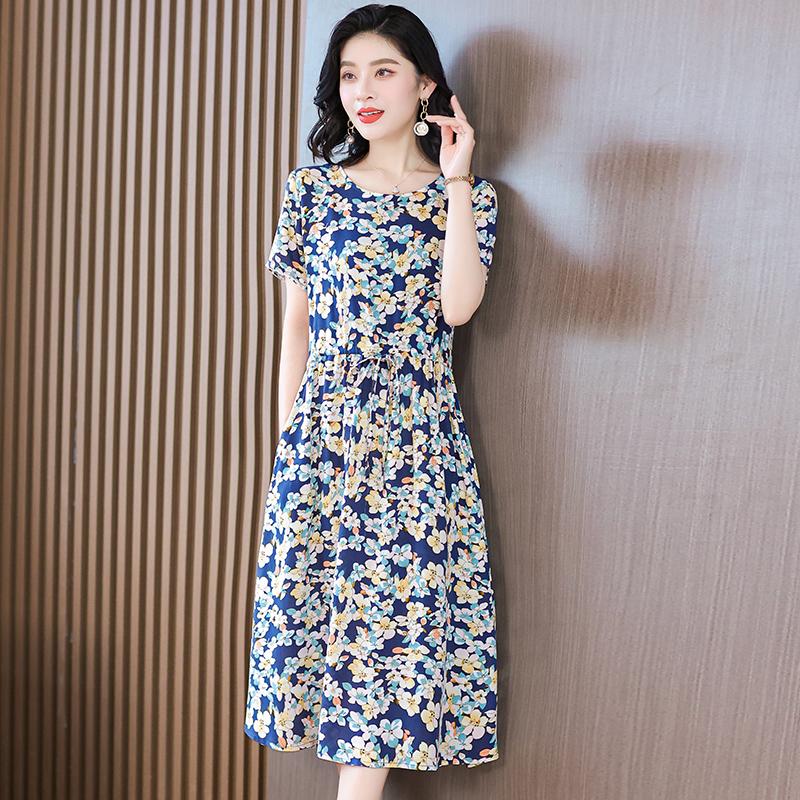 Sommer Elegante Kleider Damen Schlank Kurzarm Casual Sommer frauen Kleider Koreanischen Stil Vintage Kleidung