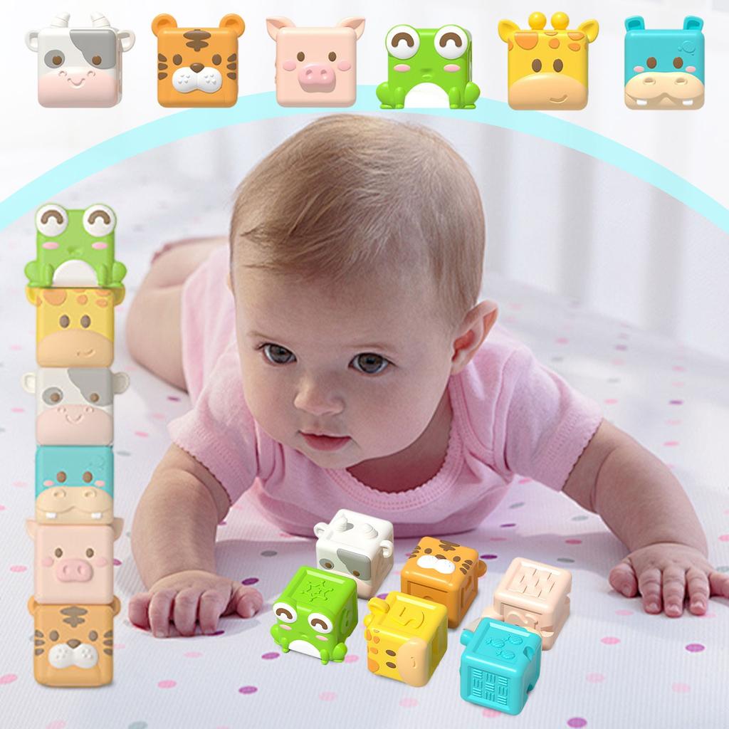 Soft Building Block Toys Cute Animal Building Block Stacking Baby Early Education Children's Educational Toys