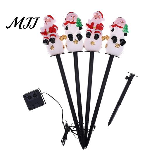 Outdoor Seasonal Atmosphere Lights Christmas Solar Stake Lights, Santa Snowman Tree Figurine Lawn Warm White LED Garden Ornaments Waterproof for