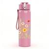 1PC Wild Daisy Bouquet Art 750ml Color Plastic Sports Water Bottle Leakproof Flip Straw Lid Suitable for Sports Office Home Use