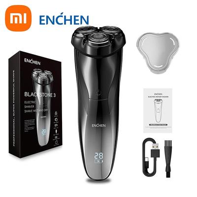 Rasoio elettrico rotante 3D ENCHEN Blackstone 3 impermeabile con rifinitore di precisione POP-UP e rasoio a ricarica rapida Type-C
