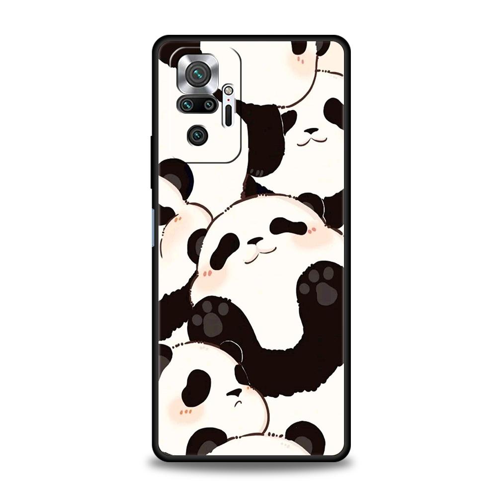 Cartoon Panda Phone Case For Xiaomi Redmi Note 14 5G 13 12 10 11 Pro Plus 4G 14C 13C 12C 10C 9C Soft TPU Cover