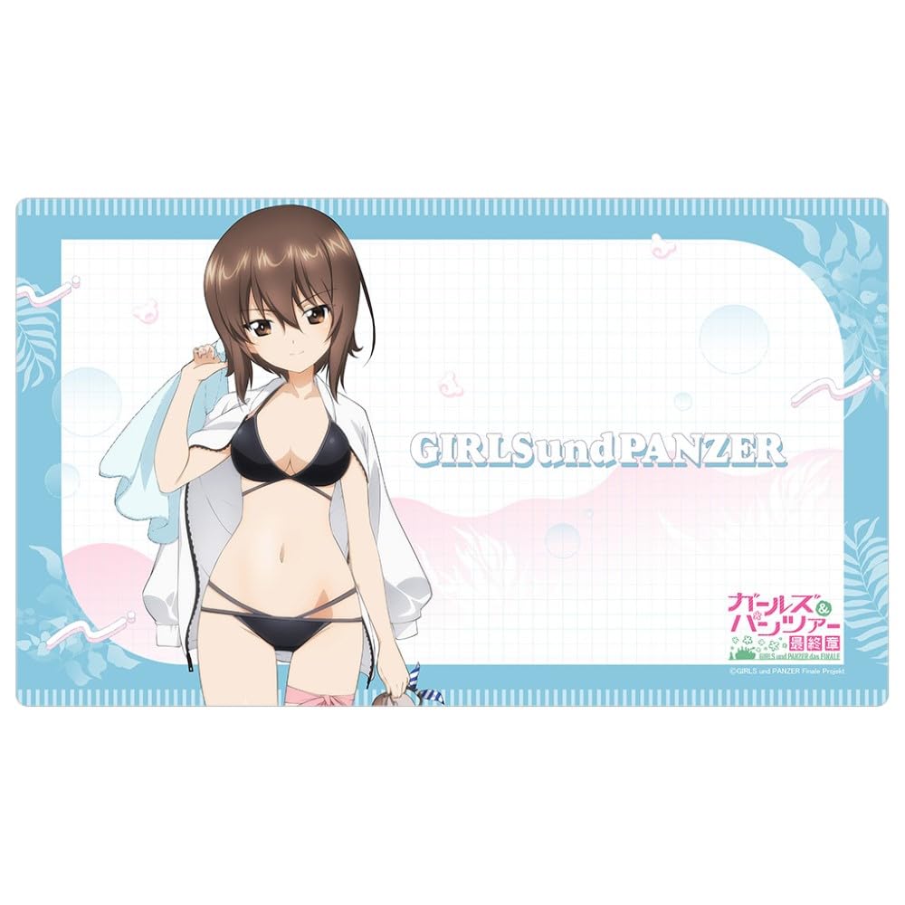 Girls und Panzer Финал Оригинальная Иллюстрация Резиновый Коврик Maho Resort 60см x 35см x 2мм Полиэстер Ключ-th & (Нисидзуми / Купальник) приблизительно. (ширина)