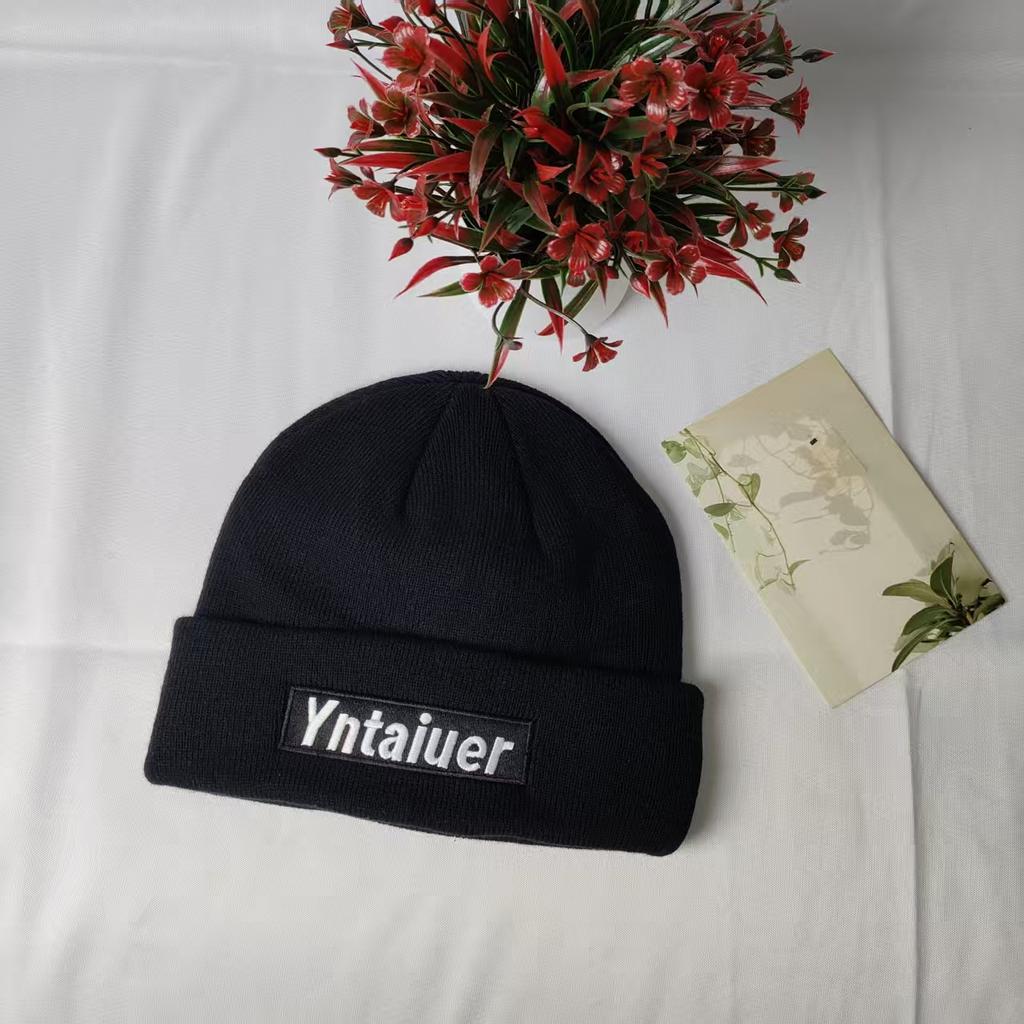 Trend simple English embroidery stacking hat women's autumn and winter versatile wool hat knitted hat warm cold hat fashion