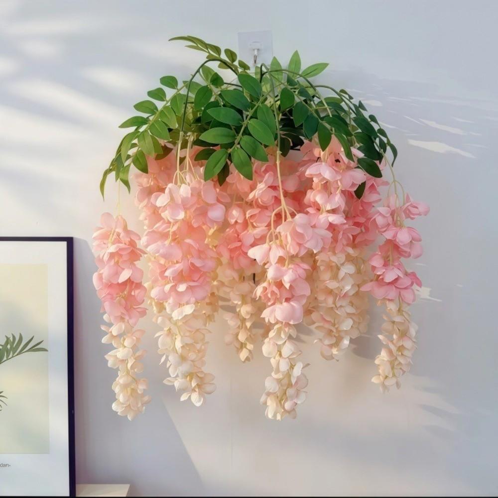 96cm Long Branches Artificial Wisteria Flowers Hanging Trailing Realistic Decorative Artificial Fake Flower