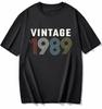 cotton  100% Men's And Women's Birthday Short Sleeve T-Shirt Digital Print 1960-1999 Pattern Congratulating Letter Tee Birthday