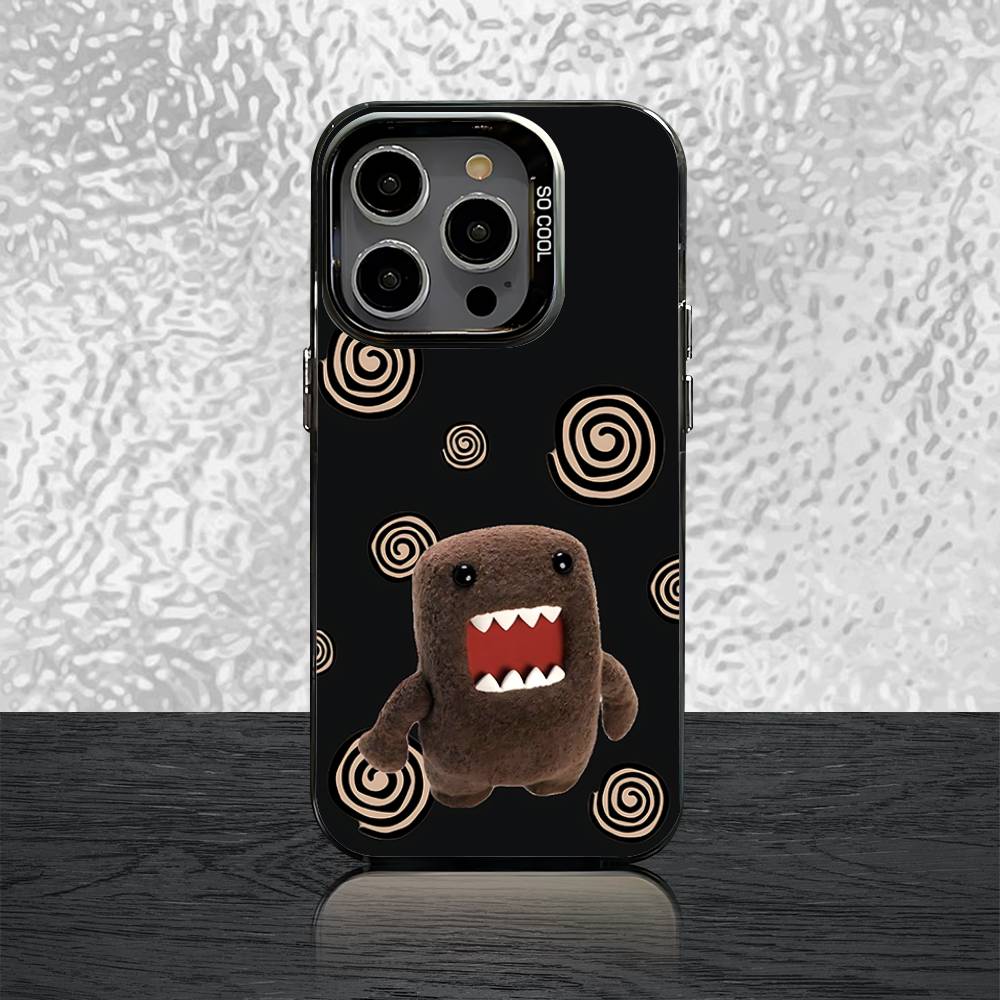 D-Domo-kun Japan Phone Case For iPhone 16,15,14,13,12,11,Pro,Max,Plus,Mini,SE Black White Matte Shockproof Cover iPhone11