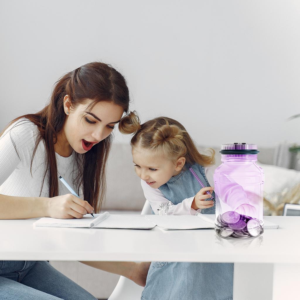 Electronic Piggy Bank Counter Digital Changes Counting Jar with LCD Display 1.8L Large Capacity Money Saving Box For EURO