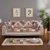 Pure Cotton Washed Handmade Patchwork Quilted Sofa Cover Fabric Bohemian Style Sofa Cover Anti Slip Cushion Floor Mat