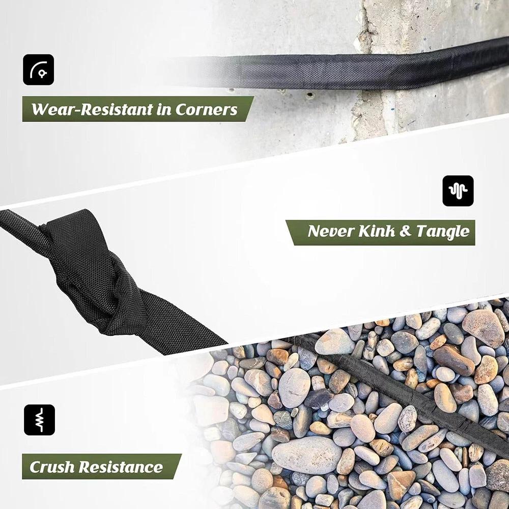 Non-Expandable Garden Water Hose 50/100ft Kink Free Lightweight High Pressure For Car Cleaning Watering Gardening Tool Accessory