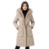 Winter casual medium and long thickened large fur collar warm bread clothes cotton coat