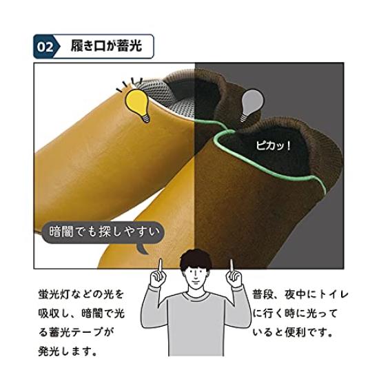 Okamura Indoor Disaster Prevention Babouche Room Size M Shoes, Yellow,