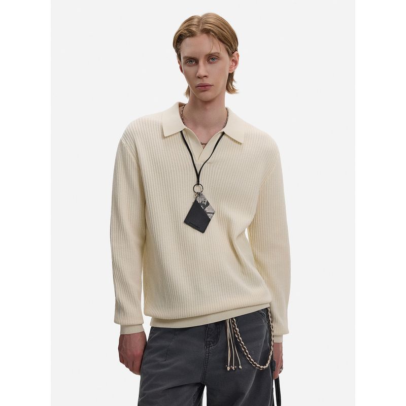 Blaexit Retro Vintage Style Black Knit Sweater for Men, Short Cleanfit Regular Shoulder Polo Collar Long Sleeve Base Layer