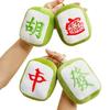 Chinese Character Mahjong Plush Key Chain Good Luck Fa Cai Get Rich Mahjong Plush Keyring Embroidery Plush Doll Figures