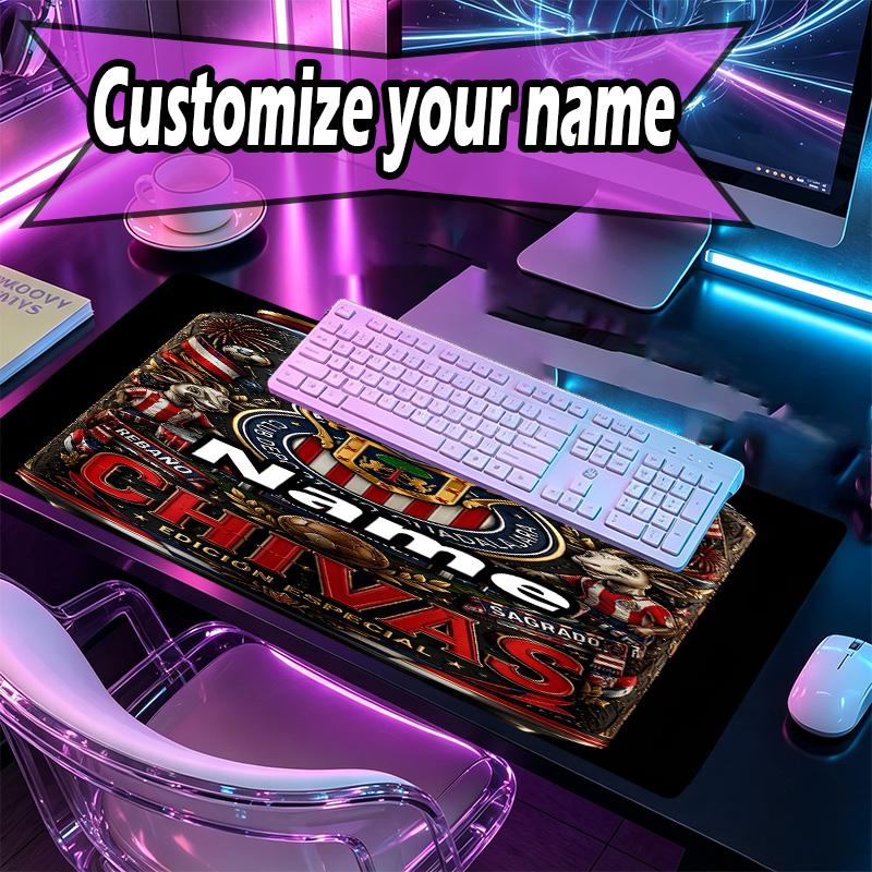 Kişiye Özel İsimli Club Deportivo Guadalajara Desenli Mouse Pad, Dizüstü Bilgisayar Masa Matı, Ev İçin Dekoratif Masa Matı Klavye Altlığı Hediye