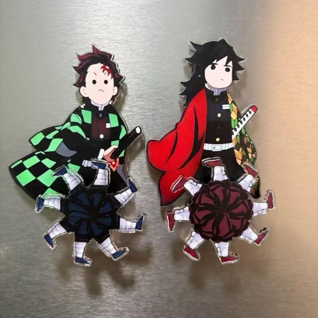 Demon Slayer Kamado Tanjirou Acrylic Magnetic Fridge Magnets Anime Creative Q Version Tomioka Giyuu Decorative Ornaments Gift