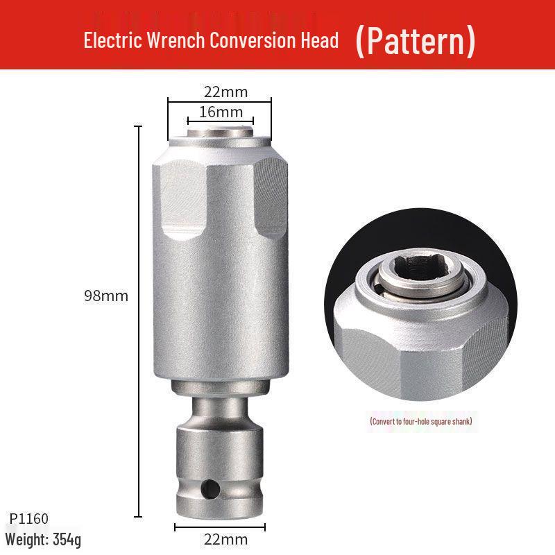 Industrial Grade Multifunctional Impact Wrench & Hammer with 1/2 Conversion Adapter for Square Shank Drill Bits
