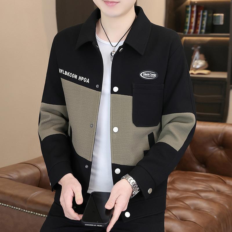 Spring and Autumn Korean Style Slim Men's New Coat Lapel Tops Men's Coats New Jackets Men's Clothing