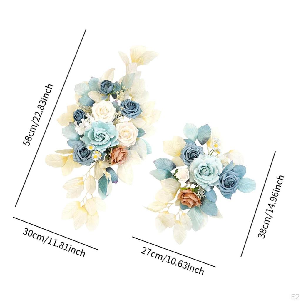2 Pieces Floral Swag for Wedding Arch with Artificial Flowers