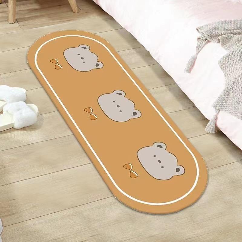 Dywanik sypialniany przy łóżku Dywan do salonu Mata antypoślizgowa Owalny dywanik pod stolik kawowy