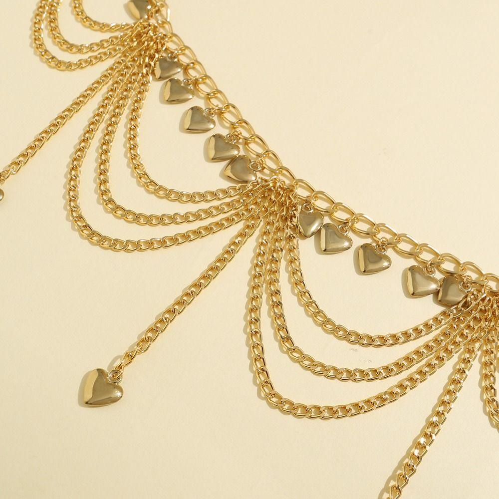 Gold Pearl Tassel Waist Chain Silver Metal Body Chain Fashion   Beach Accessories