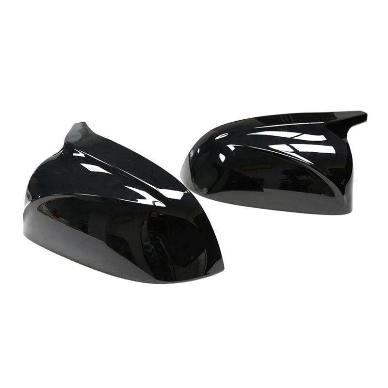 A51K-1 Pair Car Side Rearview Mirror Caps For BMW X3 G01 X4 G02 X5 G05 2018- Black Accessories