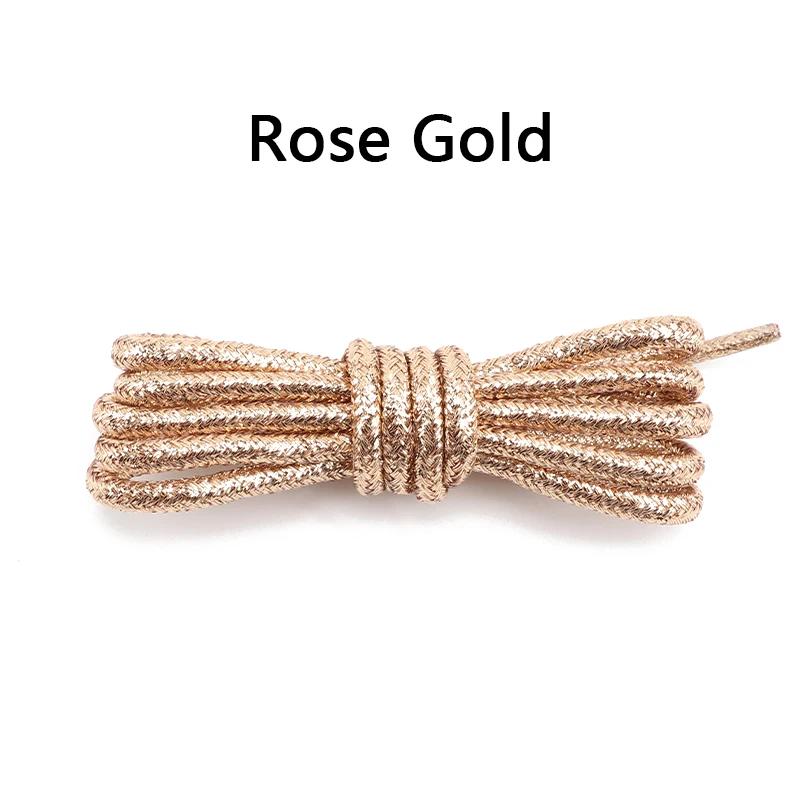 

Блестящие Разноцветные Шнурки Круглые Шнурки Модные Яркие Шнурки для Кроссовок Спортивные Шнурки Шнурки для Кожаной Обуви 1 Пара 140cm розового золота