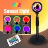 Led Sunset Projector Night Light 16 Colors Changing Rainbow Sun Aura Led Atmosphere Projection Lamp Background Wall Decoration