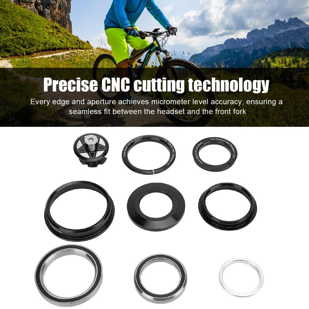 Bike Headset 44-55mm Aluminum Alloy Bike Headset with Sealed Bearings for 28.6mm Straight and Tapered Fork Steering Tube