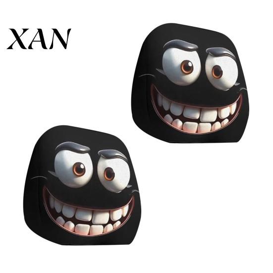 Vehicle Interior Comfort Accessories Halloween Car Headrest Cover, Scary Pattern Print Stretchable Soft Fabric Guard Protector, Breathable Polyester