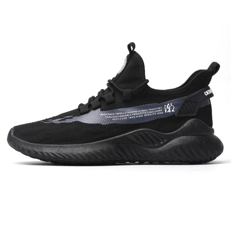 Fashion Male Lightweight Knitting Breathable Soft Sole Anti-slip Shoes Summer Mens Lace Up Running Shoes Flats Shoe zapatillas de hombre