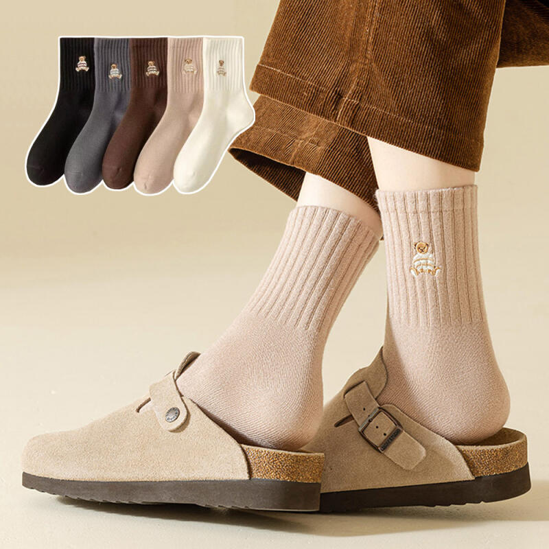 Amira Women s Teddy Bear Knitted Socks 5-Pair Set R273 5-piece set