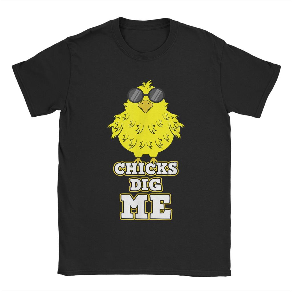 Chicks Dig Me Easter TShirt Summer  Funny T Shirts Cotton Novelty Tshirt For Couple ShortSleeve Casual Clothes