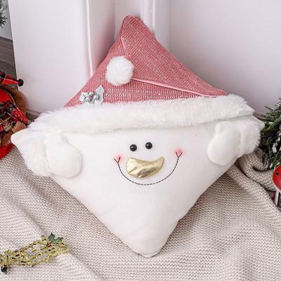 Yousheng Christmas Pillow Covers 3D Snowman Santa Claus Design Square Pillowcase for Winter Bed Sofa Indoor Decoration