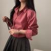 Short Shirt Solid Color Long Sleeved Base Shirt Bottom Shirt Top for Women