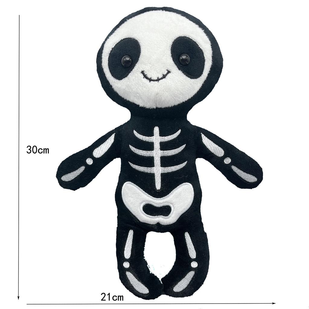 Kreativní kreslený lebka muž Halloweenský duch plyšová hračka měkká vycpaná bavlna zábavná dekorace dům narozeniny svátek dárek