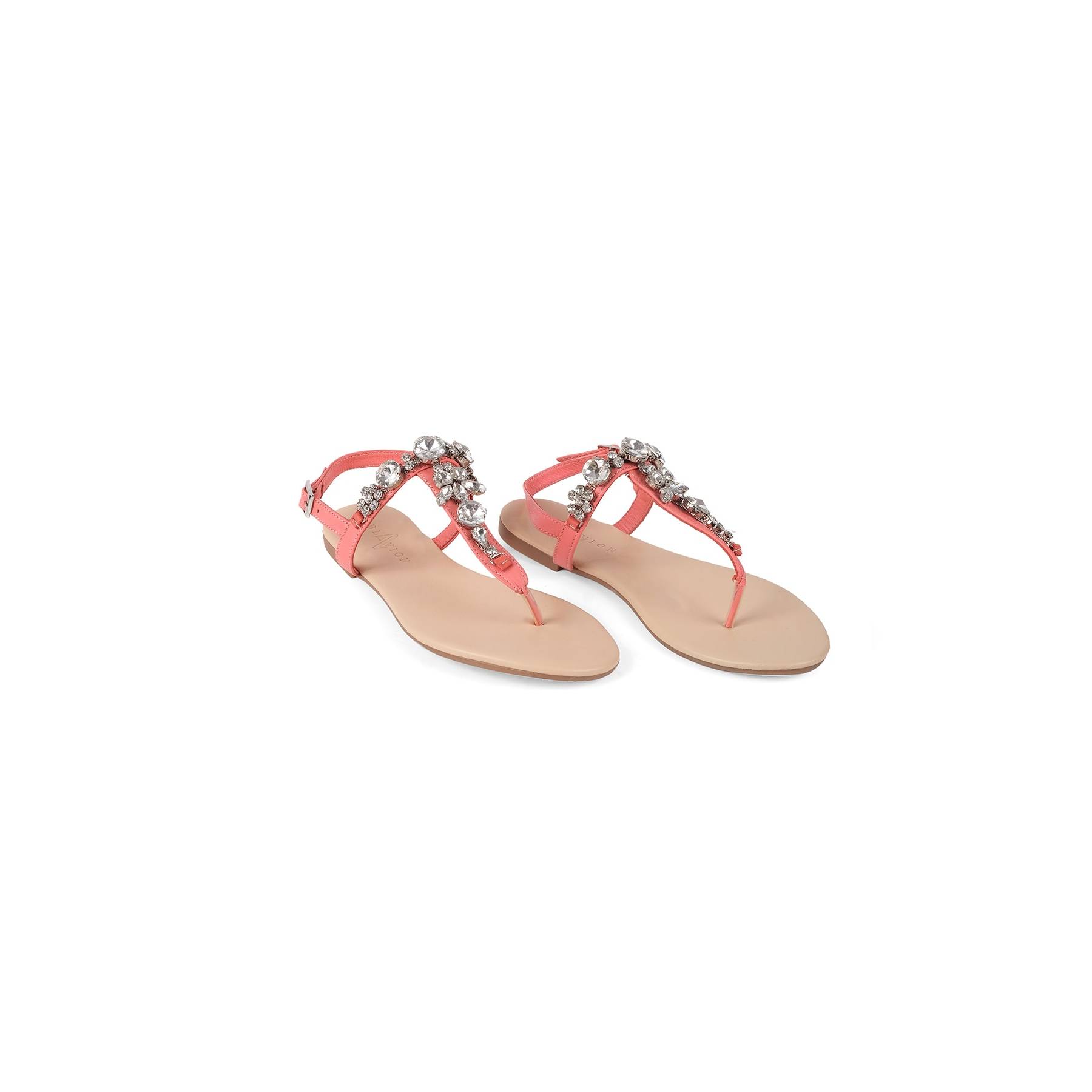 

Женские новый сезон натуральная кожа коралловые повседневные сандалии с круглыми камнями повседневные качественные стильные сандалии