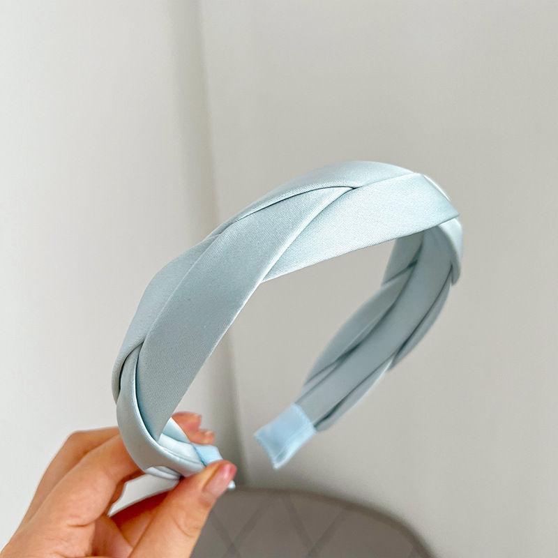 

Аксессуары повязка на голову повязка на голову женская мода летняя резинка для волос сплошной цвет 16*3.5cm светло-синий