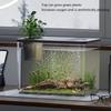 Clear Plastic FishTank With Secure Lid and Water Plant Holder For Goldfish Home Desktop Decoration Aquarium Tanks