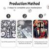 DIY Frameless Pearl Art Kit Sugar Skull Couple Design 3D Bead Painting Canvas Relaxing Handmade Craft for Romantic Home Decor