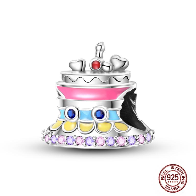 Fruit Food Charms Plata De Leyoriginal Strawberry Avocado Dessert Cake Charm Beads For Women Bracelet Accessory Diy Jewelry